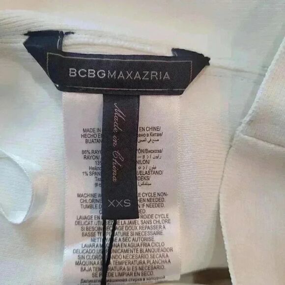 BCBG MAXAZRIA Women's Off White & Black Rayon/Nylon/Spandex Bandage Corset Penci - Picture 5 of 10